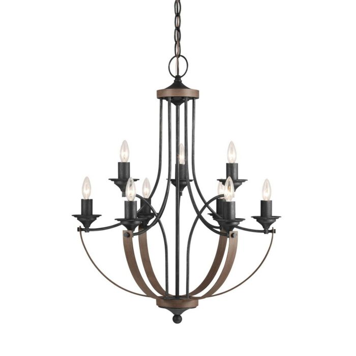 Sea Gull Corbeille 9 Light Chandelier in Stardust