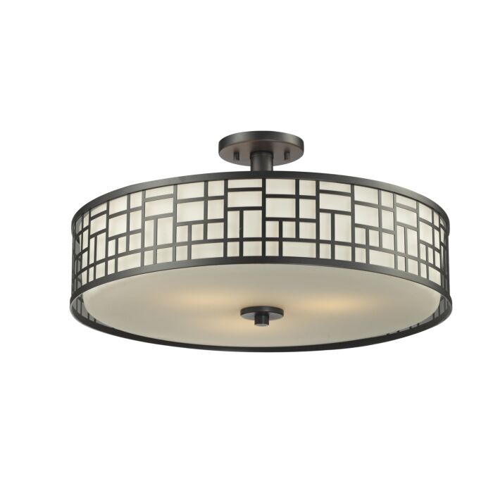 Z Lite Elea 3 Light Semi Flush Mount Ceiling Light In Bronze
