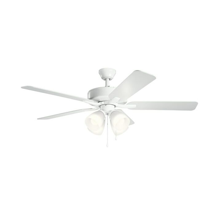 Kichler Basics Pro Premier 4 Light 52 Inch Indoor Ceiling Fan in White
