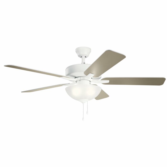 Kichler Basics Pro Select 3 Light 52 Inch Indoor Ceiling Fan in Matte White