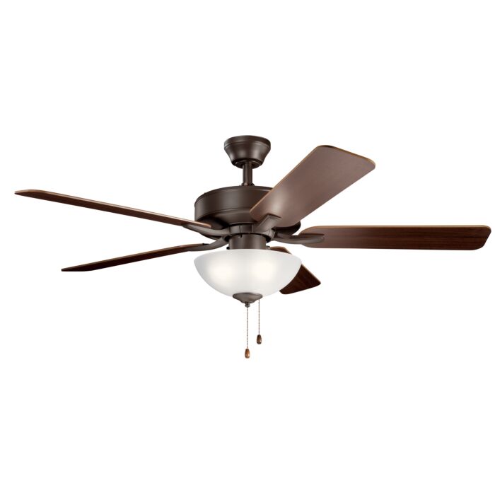 Kichler Basics Pro Select 3 Light 52 Inch Indoor Ceiling Fan in Satin Natural Bronze