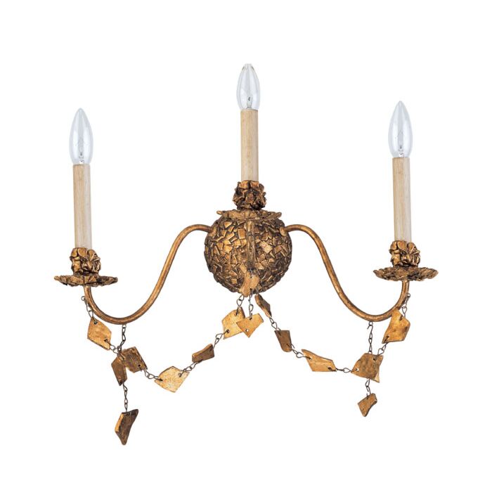 Mosaic 3-Light Wall Sconce in Gold Leaf