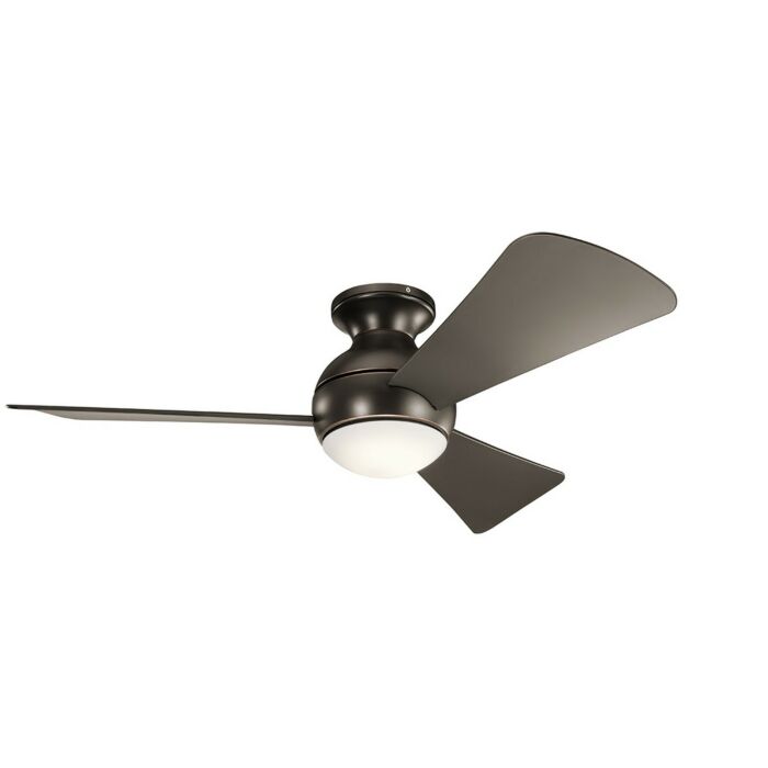 Kichler Sola 44 Inch LED Flush Mount Ceiling Fan in Olde Bronze