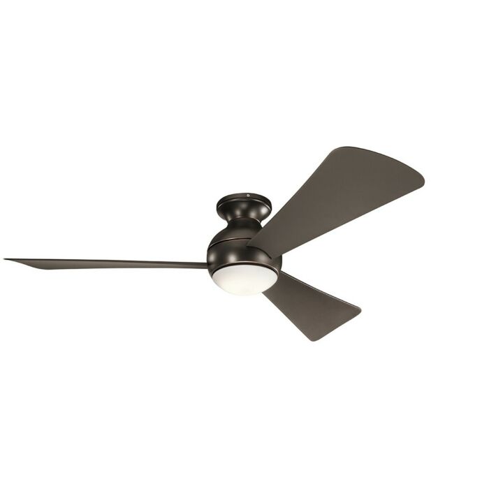 Kichler Sola 54 Inch LED Flush Mount Ceiling Fan in Olde Bronze