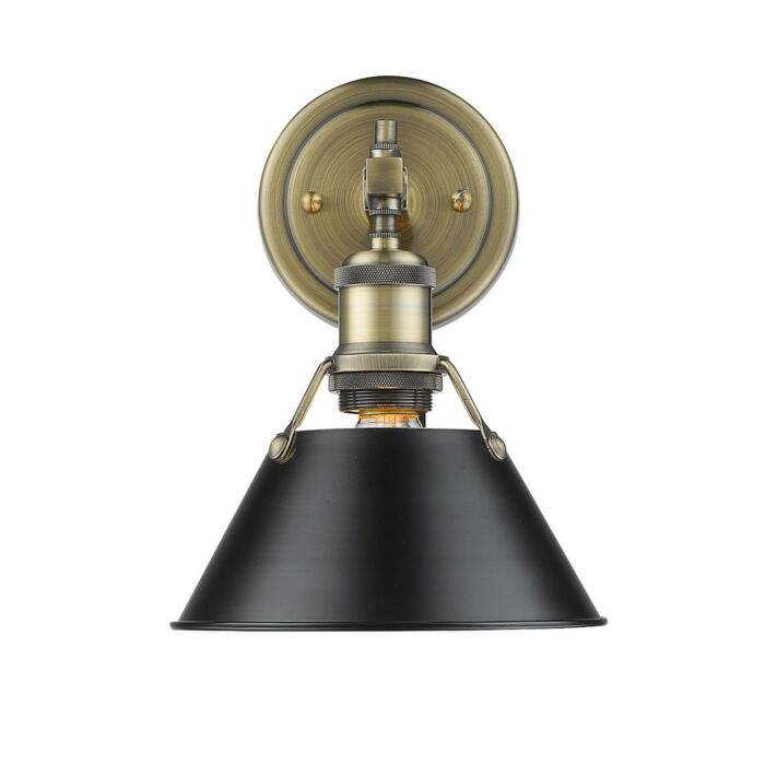 Golden Orwell 8 Inch Bathroom Vanity Light in Aged Brass