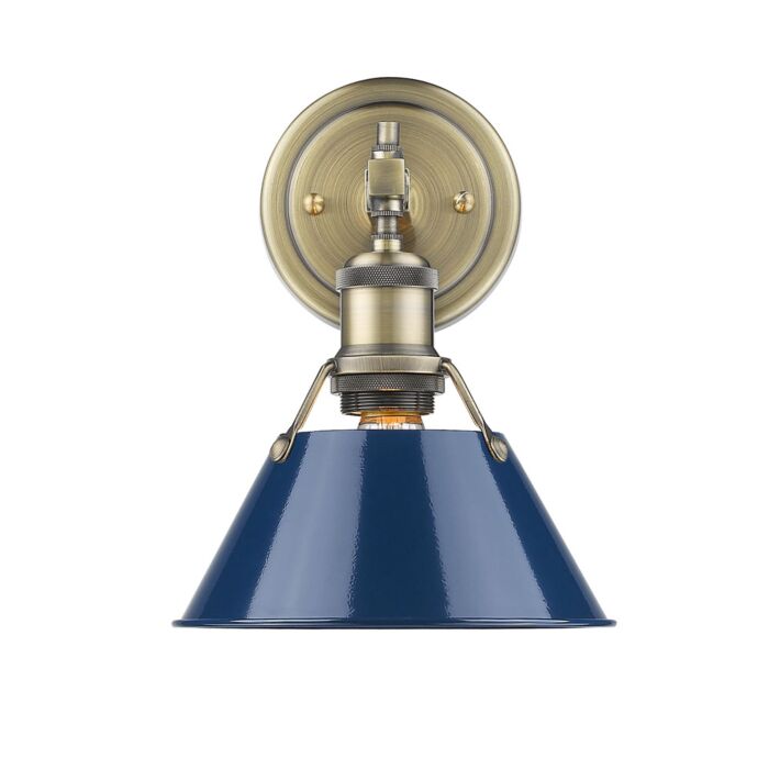 Golden Orwell 8 Inch Bathroom Vanity Light in Aged Brass