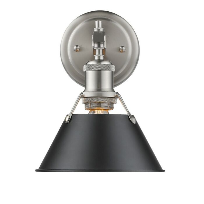 Golden Orwell 8 Inch Bathroom Vanity Light in Pewter
