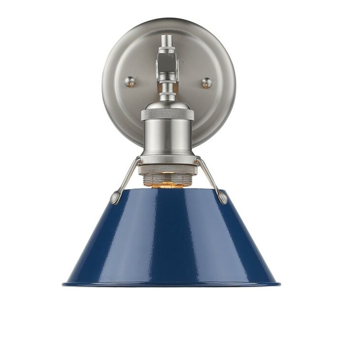 Golden Orwell 8 Inch Bathroom Vanity Light in Pewter