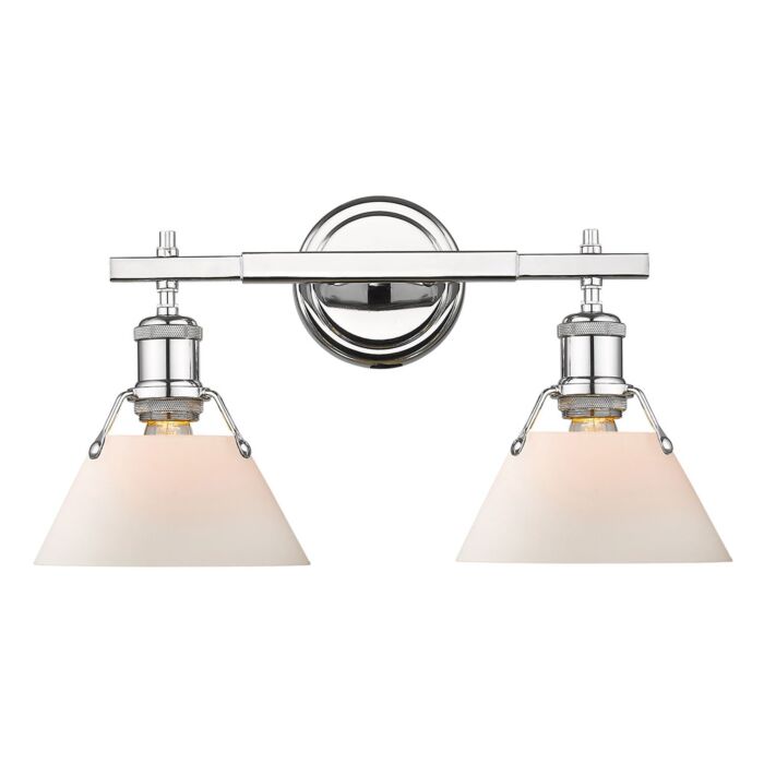 Golden Orwell 2 Light 18 Inch Bathroom Vanity Light in Chrome