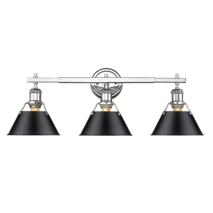 Golden Orwell 3 Light 24 Inch Bathroom Vanity Light in Chrome