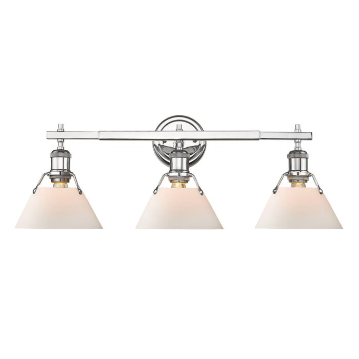 Golden Orwell 3 Light 24 Inch Bathroom Vanity Light in Chrome