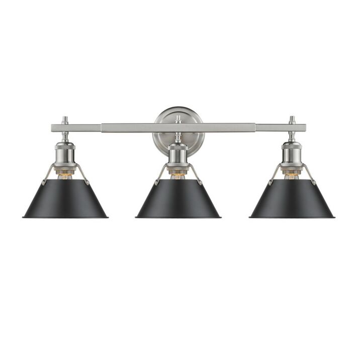 Golden Orwell 3 Light 24 Inch Bathroom Vanity Light in Pewter