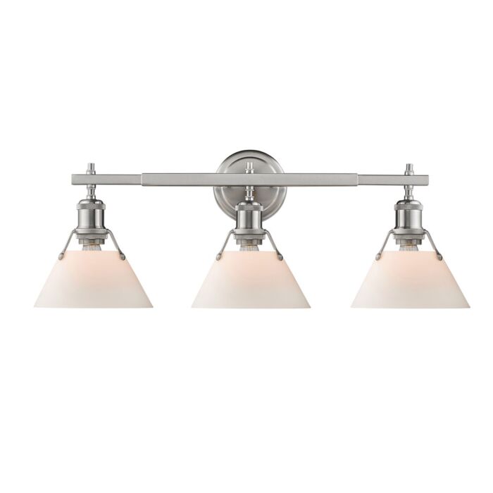 Golden Orwell 3 Light 24 Inch Bathroom Vanity Light in Pewter