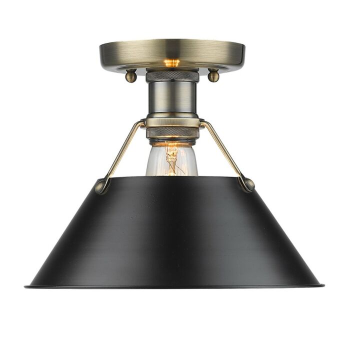 Golden Orwell 10 Inch Ceiling Light in Aged Brass