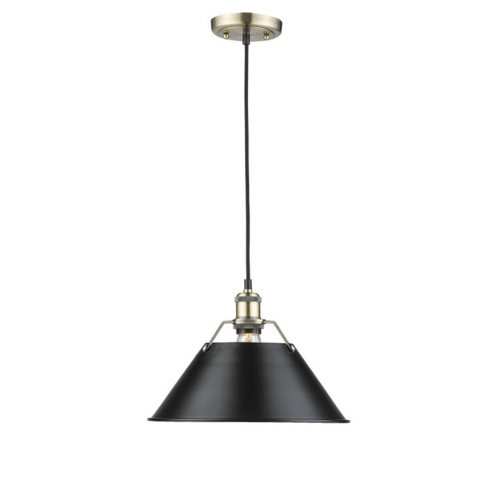 Golden Orwell 10 Inch Pendant Light in Aged Brass