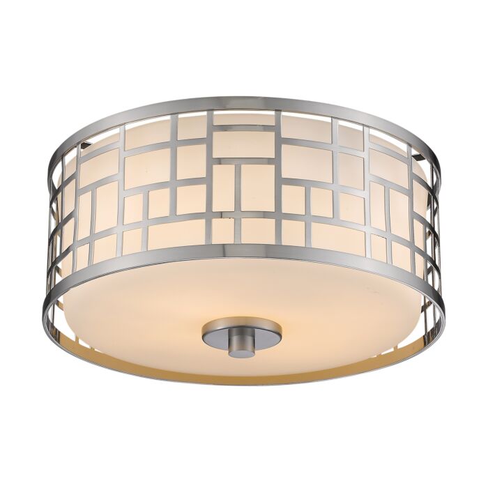 Z Lite Elea 2 Light Flush Mount Ceiling Light In Brushed Nickel