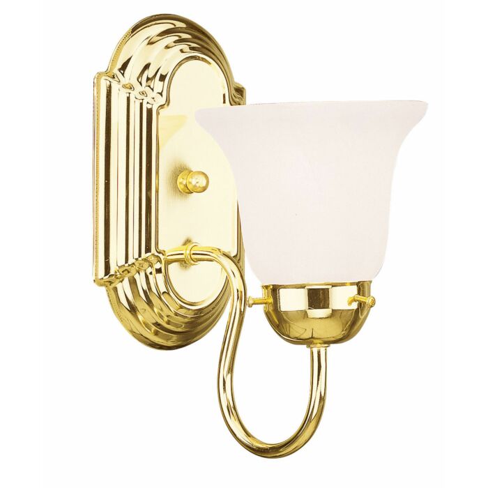 Rivera 1-Light Bathroom Vanity Light in Polished Brass