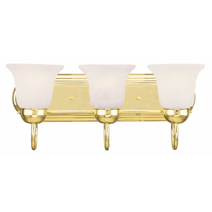 Rivera 3-Light Bathroom Vanity Light in Polished Brass