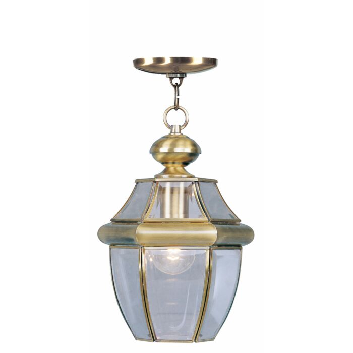 Monterey 1-Light Outdoor Pendant in Antique Brass