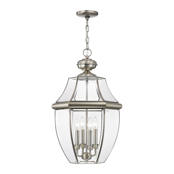 Monterey 4-Light Outdoor Pendant in Brushed Nickel