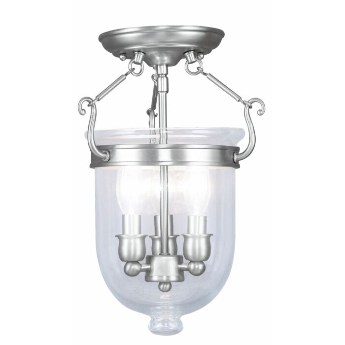 Jefferson 3-Light Ceiling Mount in Brushed Nickel
