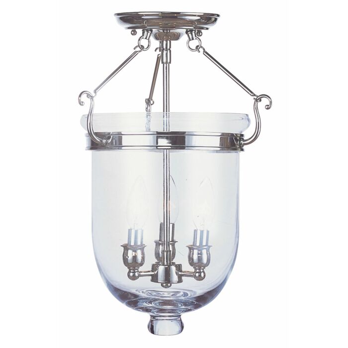 Jefferson 3-Light Ceiling Mount in Polished Nickel