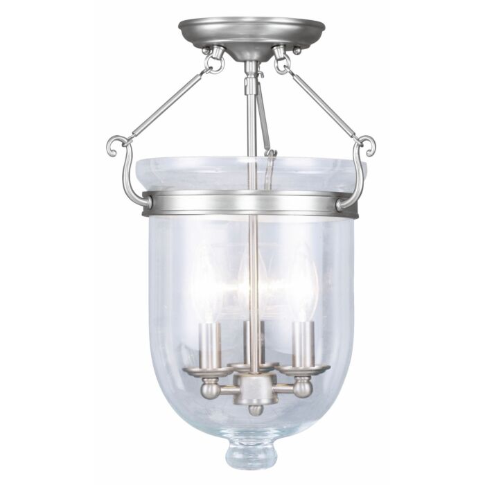Jefferson 3-Light Ceiling Mount in Brushed Nickel