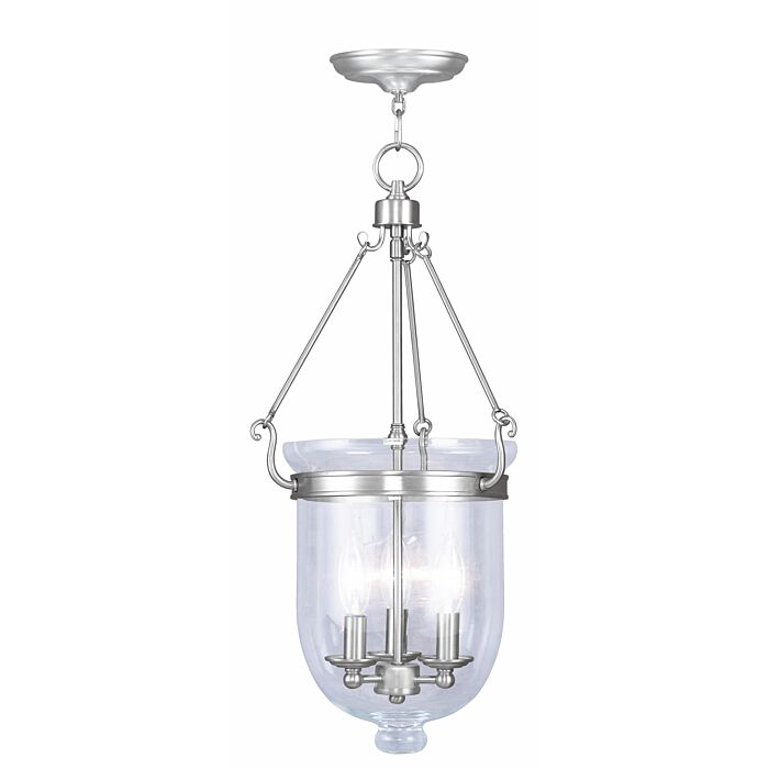 Jefferson 3-Light Pendant in Brushed Nickel