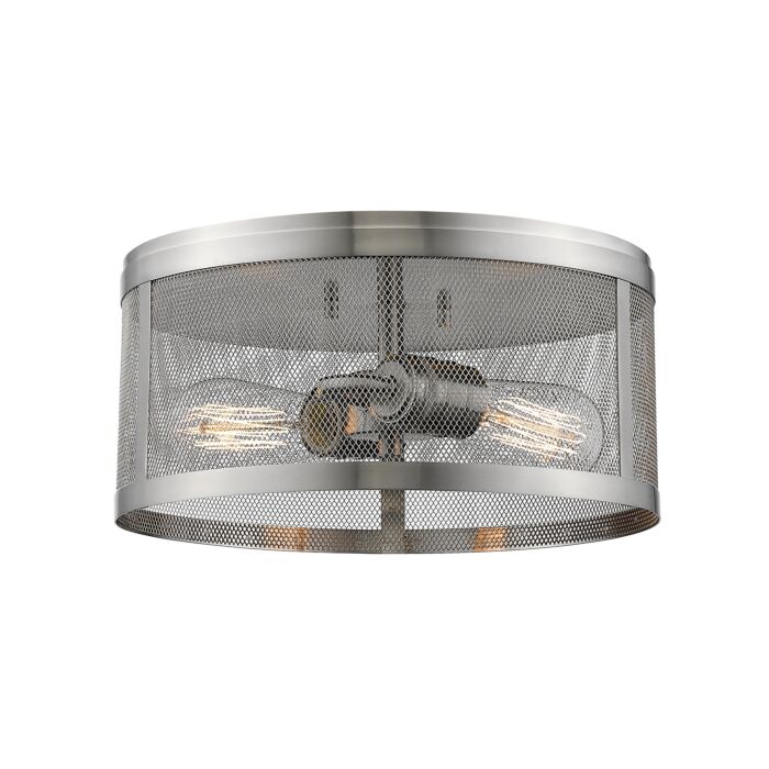 Z Lite Meshsmith 2 Light Flush Mount Ceiling Light In Brushed Nickel
