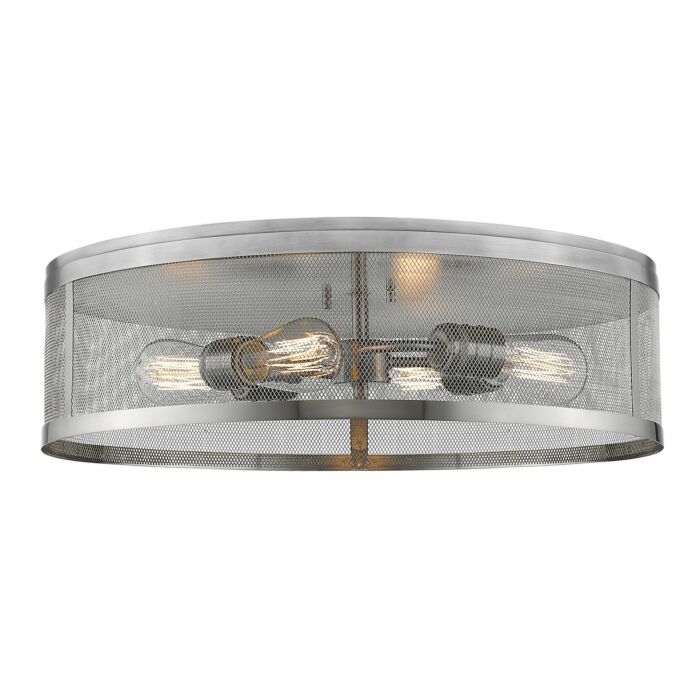 Z Lite Meshsmith 4 Light Flush Mount Ceiling Light In Brushed Nickel