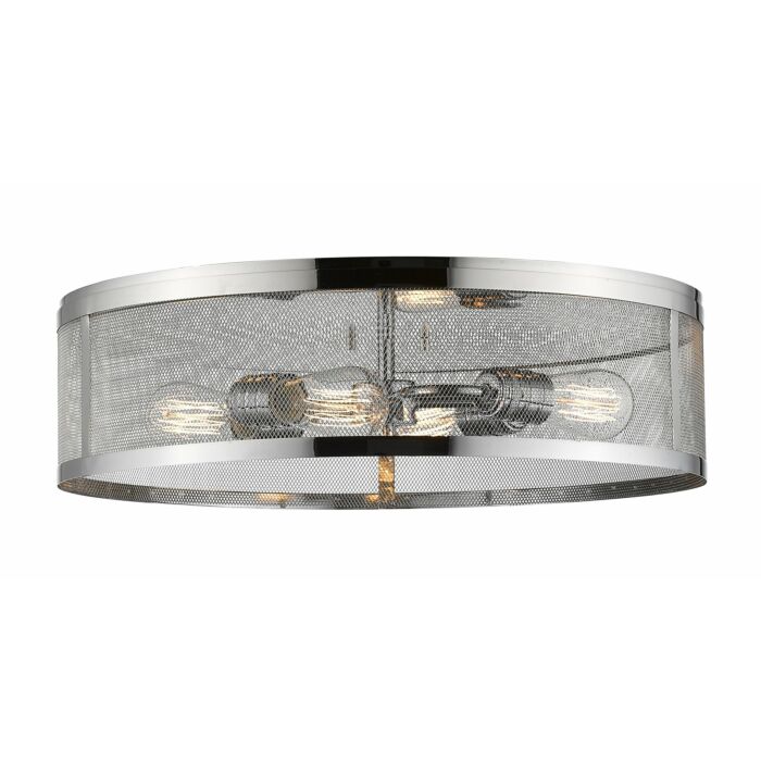 Z Lite Meshsmith 4 Light Flush Mount Ceiling Light In Chrome