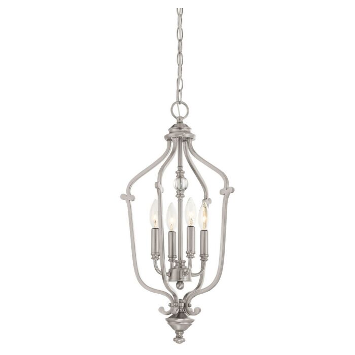 Minka Lavery Savannah Row 4 Light 13 Inch Pendant Light in Brushed Nickel