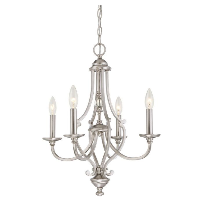 Minka Lavery Savannah Row 4 Light 20 Inch Traditional Chandelier in Brushed Nickel