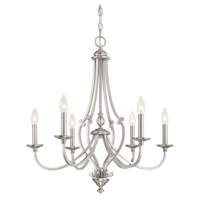 Minka Lavery Savannah Row 6 Light Chandelier in Brushed Nickel