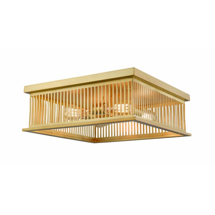Z Lite Camellia 4 Light Flush Mount Ceiling Light In Brass