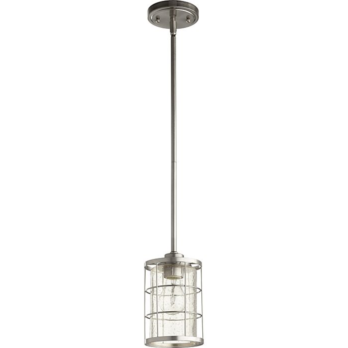 Quorum Ellis Caged Pendant Light in Satin Nickel