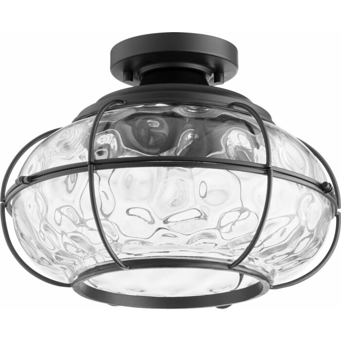 Quorum Hudson 13 Inch Semi Flush Ceiling Light in Noir
