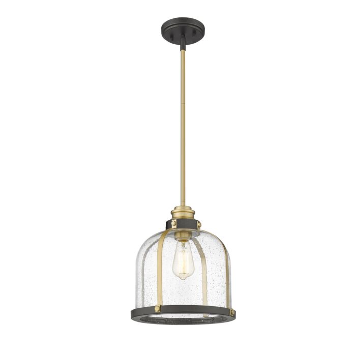 Z Lite Burren 1 Light Pendant Light In Bronze With Brass