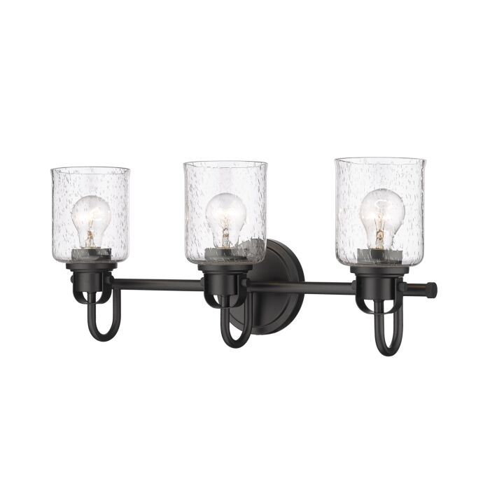 Z Lite Kinsley 3 Light Bathroom Vanity Light In Matte Black