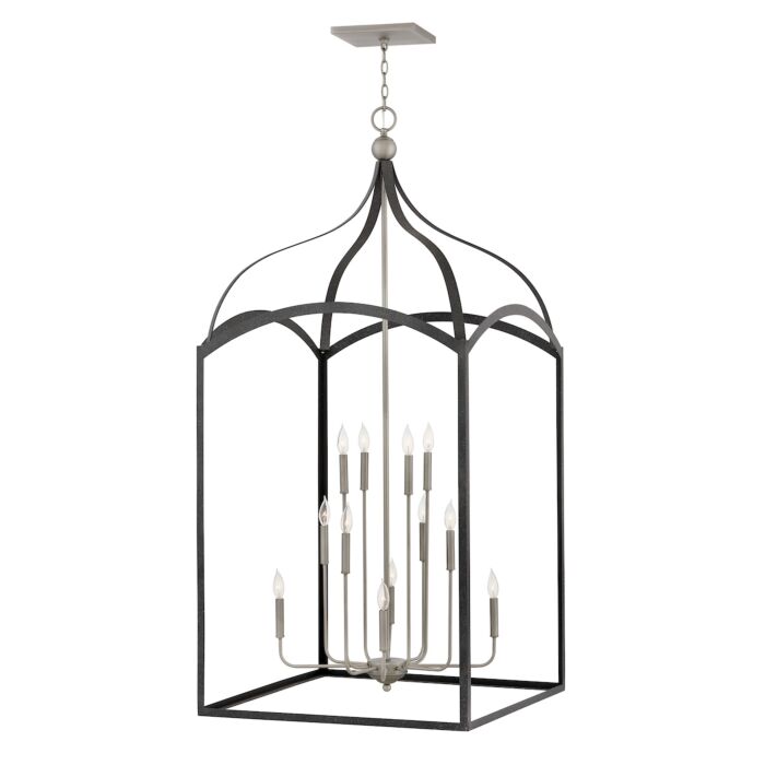 Hinkley Clarendon 12 Light Three Tier Foyer Light in Aged Zinc