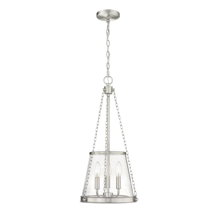 Z Lite Prescott 3 Light Pendant Light In Brushed Nickel