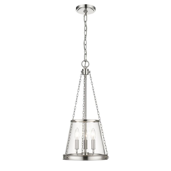 Z Lite Prescott 3 Light Pendant Light In Polished Nickel