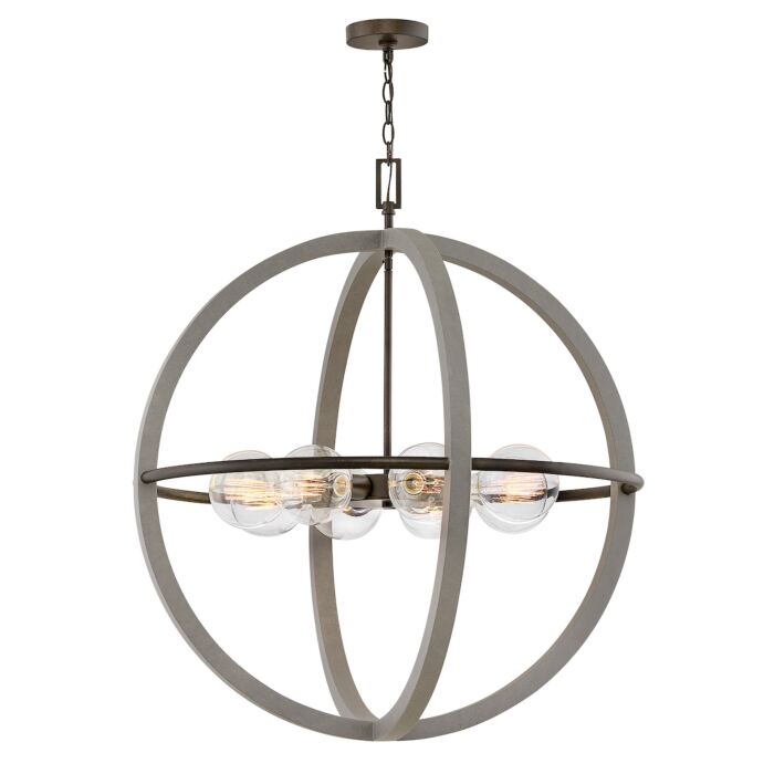 Hinkley Bodie 8 Light Chandelier in Dark Cement