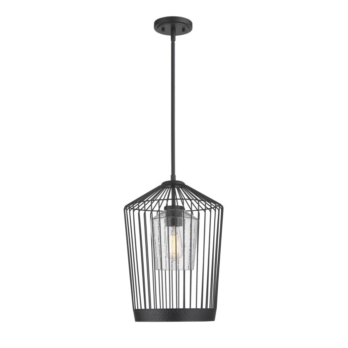 Z Lite Lido 1 Light Pendant Light In Matte Black