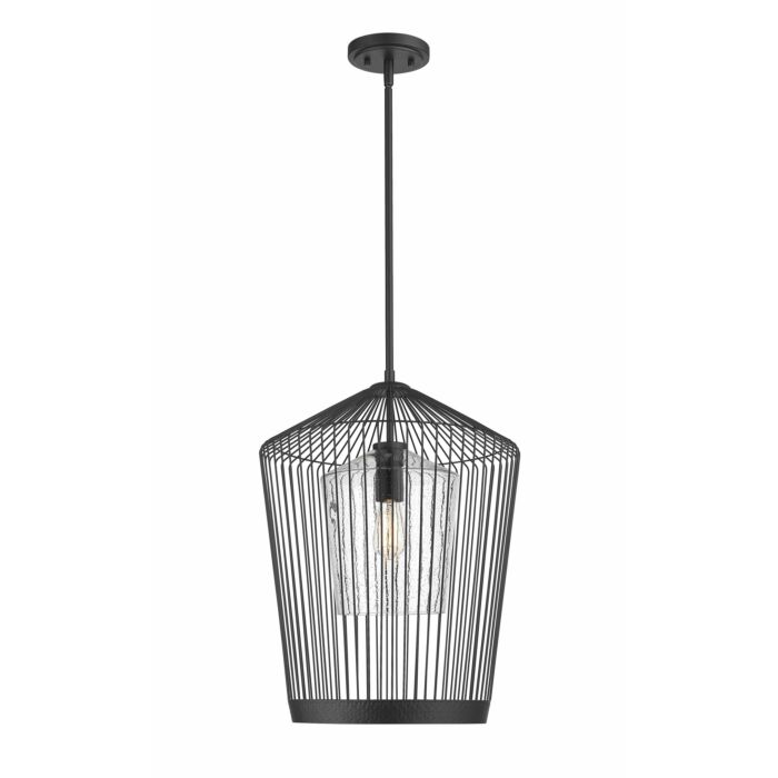 Z Lite Lido 1 Light Pendant Light In Matte Black