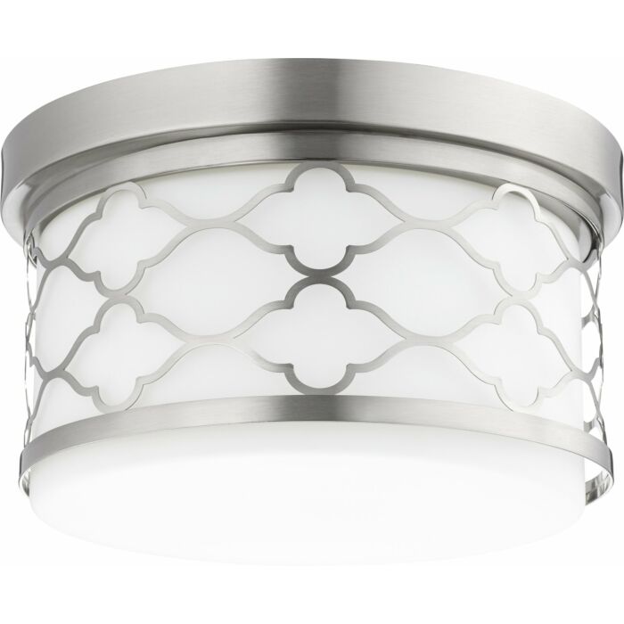 Quorum Transitional 2 Light 12 Inch Quatrefoil Ceiling Light in Satin Nickel