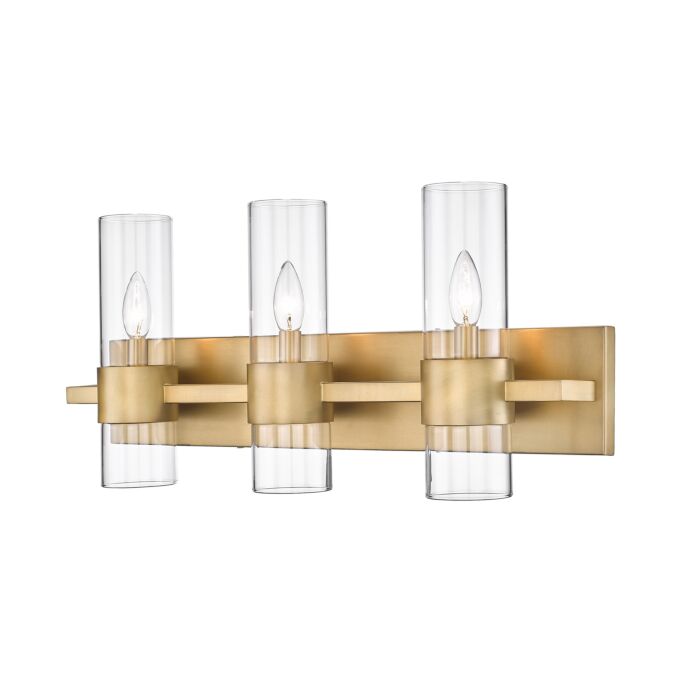 Z Lite Lawson 3 Light Bathroom Vanity Light In Rubbed Brass