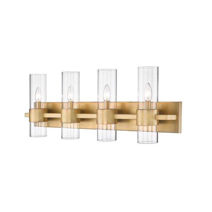 Z Lite Lawson 4 Light Bathroom Vanity Light In Rubbed Brass