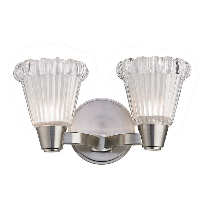 Hudson Valley Varick 2 Light 12 Inch Bathroom Vanity Light in Satin Nickel