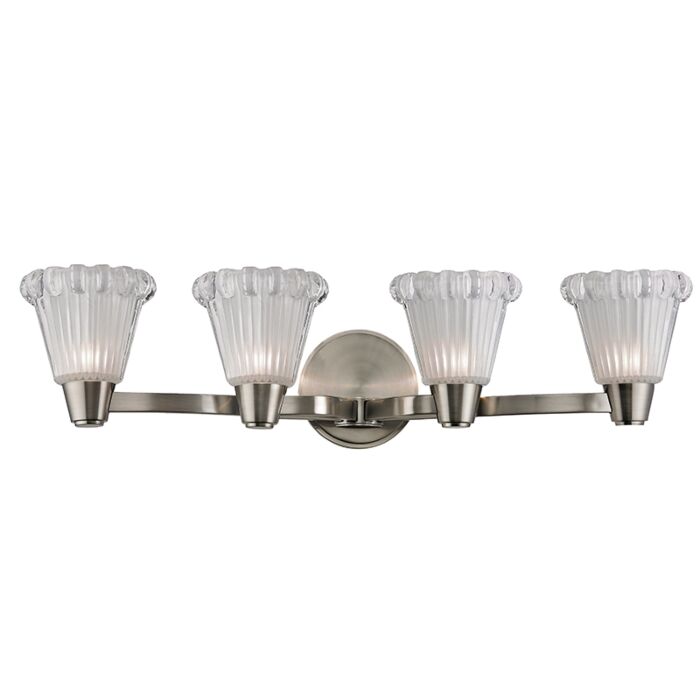 Hudson Valley Varick 4 Light 25 Inch Bathroom Vanity Light in Satin Nickel